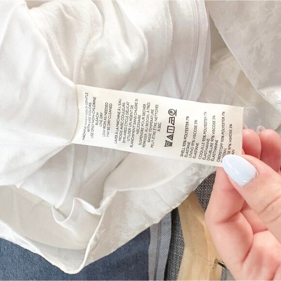 Anthropologie BHLDN Ingrid Stretch Mini Dress Off-Shoulder White Jacquard Size L - Picture 9 of 11